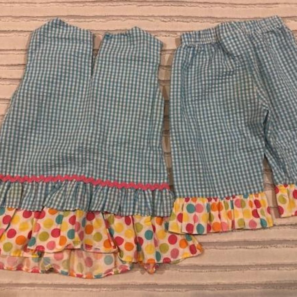🟡 Like New - Rare Editions "Bunny Flop Ears" Top & Pants - 18 months - Colorful - Picture 3 of 4